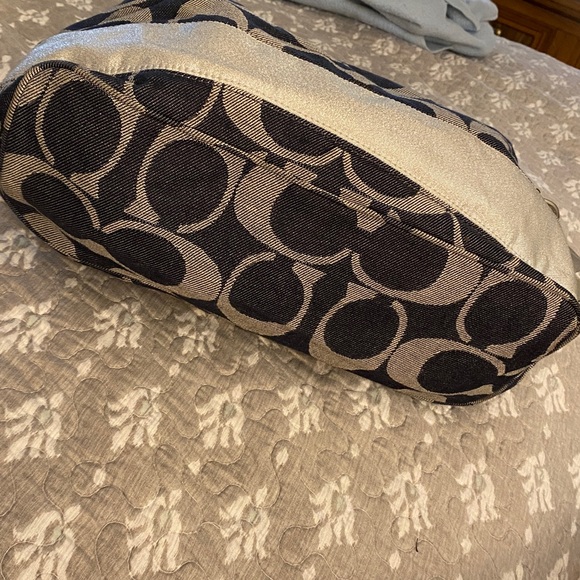 Coach Denim Navy and Silver Shoulder with Signature Monogram. Holiday Sale - Picture 8 of 15